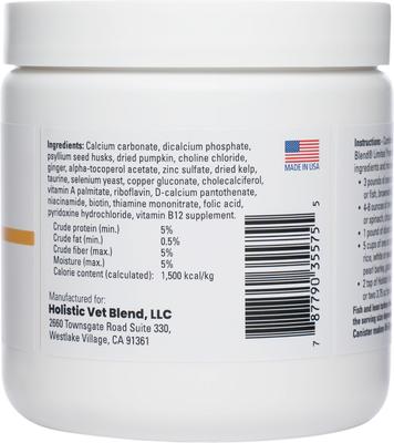 Show full view: Holistic Vet Blend Canine Limited Premix Powder Nutritional Supplement for Dogs, 8.47-oz jar slide 5 of 7