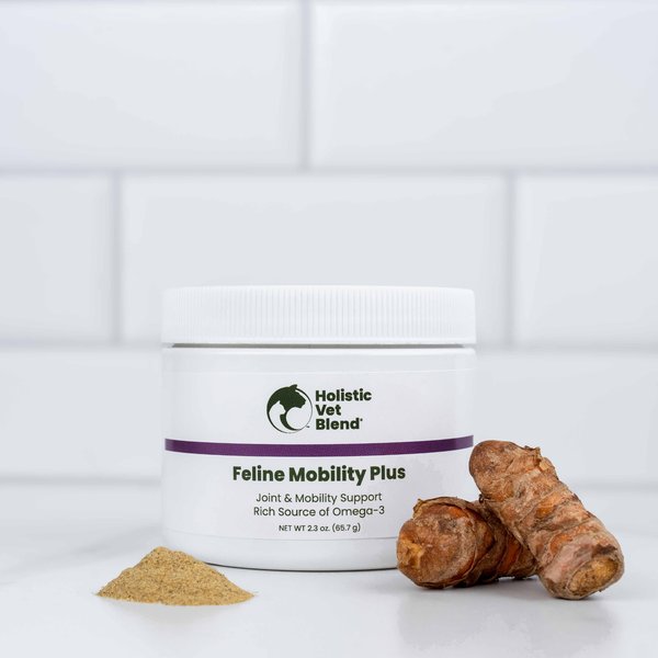 Holistic Vet Blend Feline Mobility Plus Powder Joint Supplement for Cats, 2.3-oz jar