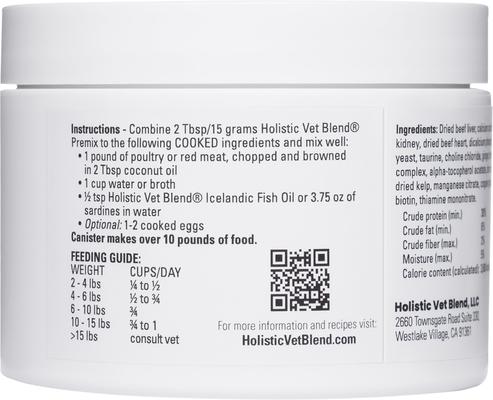 Show full view: Holistic Vet Blend Feline Premix Powder Nutritional Supplement for Cats, 3.175-oz jar slide 4 of 7