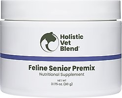 Holistic Vet Blend Feline Senior Premix Powder Nutritional Supplement for Senior Cats, 3.175-oz jar