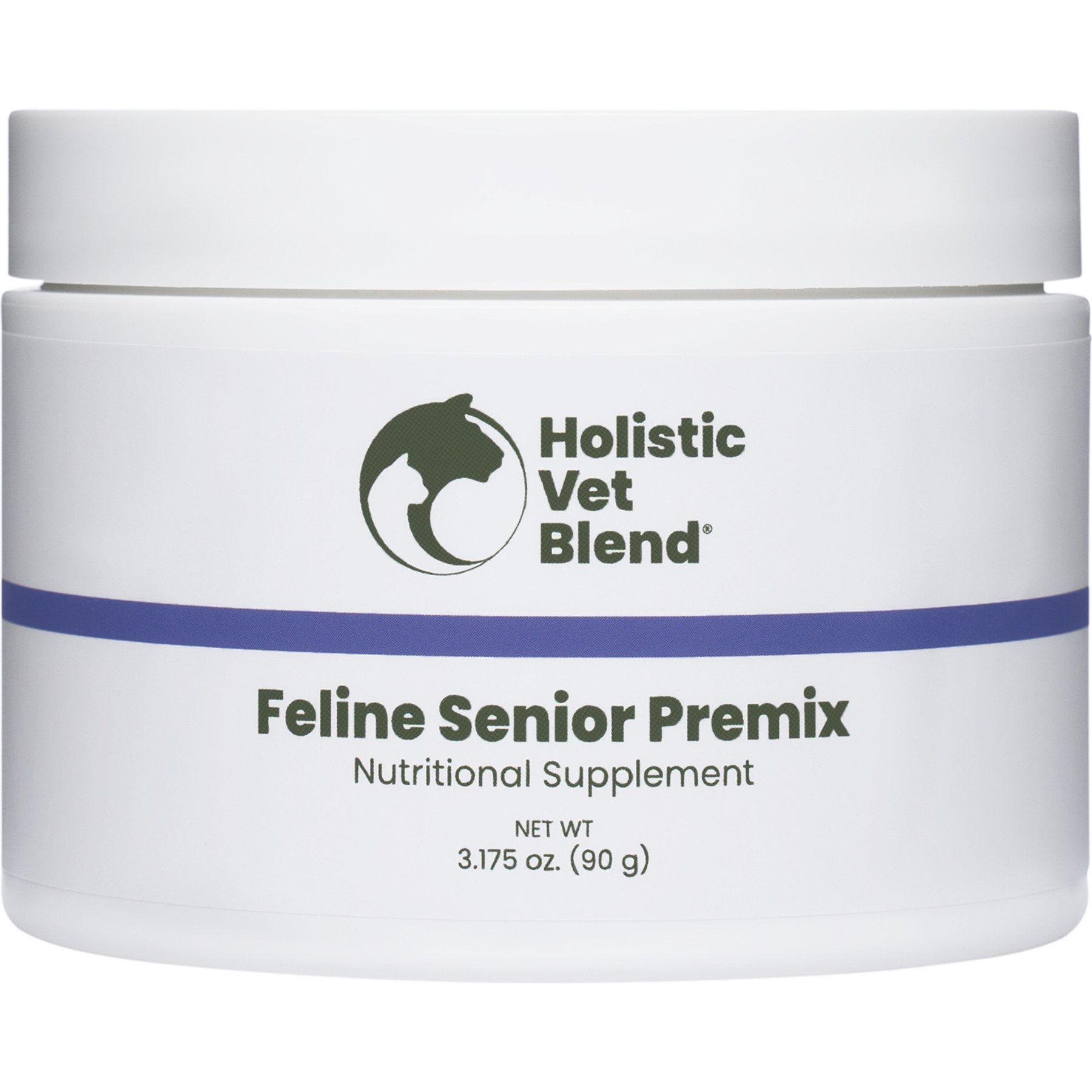 Holistic Vet Blend Feline Senior Premix Powder Nutritional Supplement for Senior Cats, 3.175-oz jar