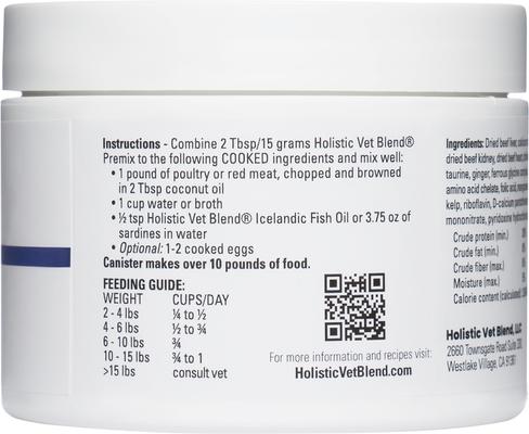 Show full view: Holistic Vet Blend Feline Senior Premix Powder Nutritional Supplement for Senior Cats, 3.175-oz jar slide 4 of 7