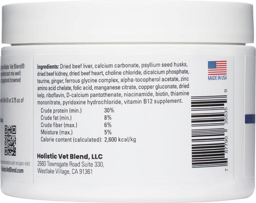 Show full view: Holistic Vet Blend Feline Senior Premix Powder Nutritional Supplement for Senior Cats, 3.175-oz jar slide 5 of 7