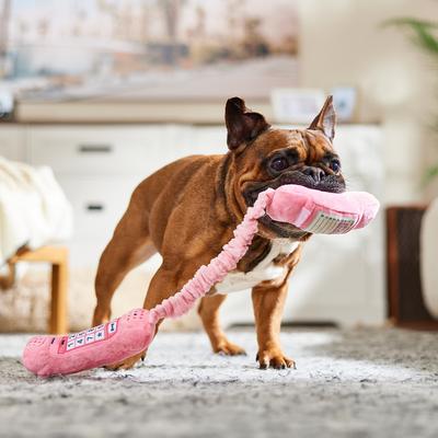 Show full view: P.L.A.Y. Pet Lifestyle and You 80s Classic Corded Phone Squeaky Plush Dog Toy, Small slide 4 of 5