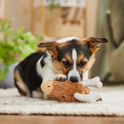 Show full view: Spunky Pup Knuckleheads Deer Dog Toy, Brown slide 4 of 4