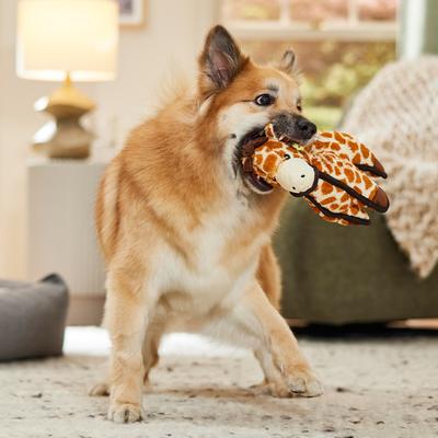 Show full view: Spunky Pup Tough Plush Dog Toy, Brown, Giraffe slide 5 of 6