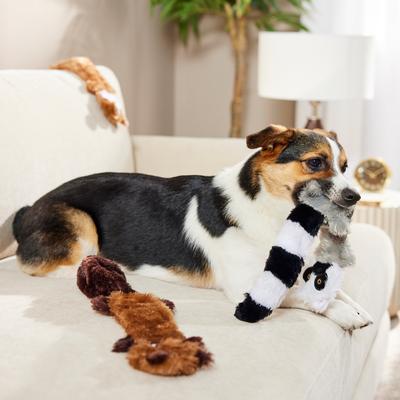 Show full view: ZippyPaws Skinny Peltz Chipmunk, Lemur, Monkey Plush Dog Toy, 3 count slide 5 of 5