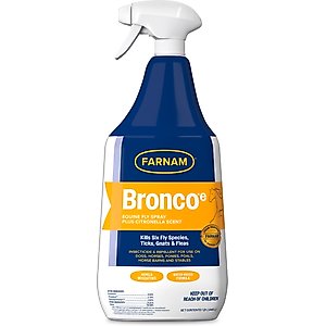 Farnam Bronco e Citronella Scented Equine Fly Spray, 32-fl oz bottle