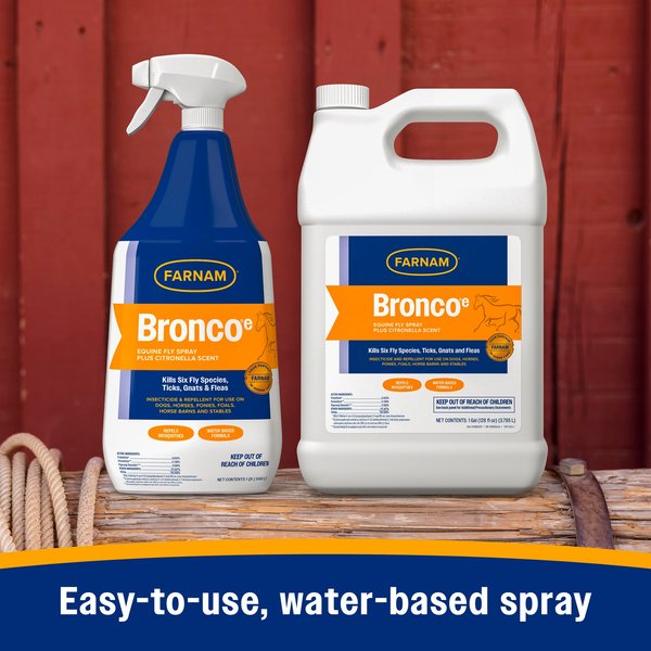 Show full view: Farnam Bronco e Citronella Scented Equine Fly Spray, 32-fl oz bottle slide 5 of 11