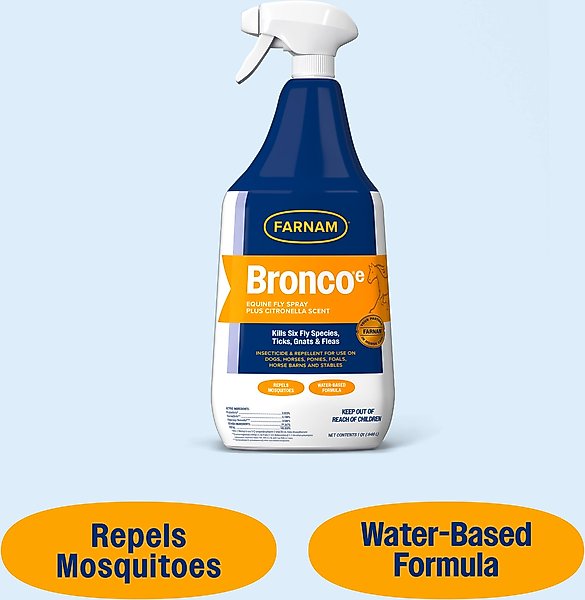 Show full view: Farnam Bronco e Citronella Scented Equine Fly Spray, 32-fl oz bottle slide 6 of 11
