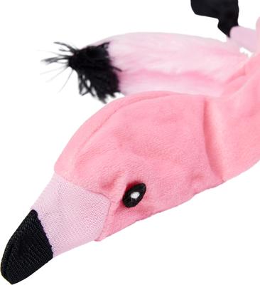 Show full view: Ethical Pet Mini Skinneeez Pink Flamingo Stuffing-Free Squeaky Plush Dog Toy slide 4 of 5