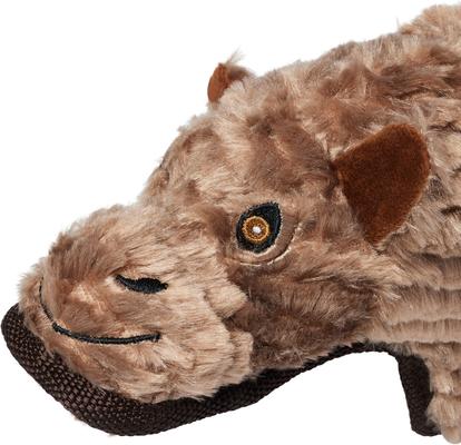 Show full view: Spunky Pup Tough Plush Dog Toy, Gray, Hippo slide 3 of 5