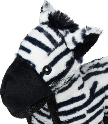Show full view: Spunky Pup Tough Plush Dog Toy, White & Black, Zebra slide 4 of 6