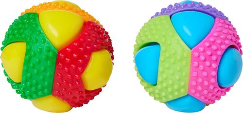 Show full view: Multipet Theo 8 Squeaker TPR Dog Ball Toy, Color Varies, 3-in, 1 count slide 3 of 5