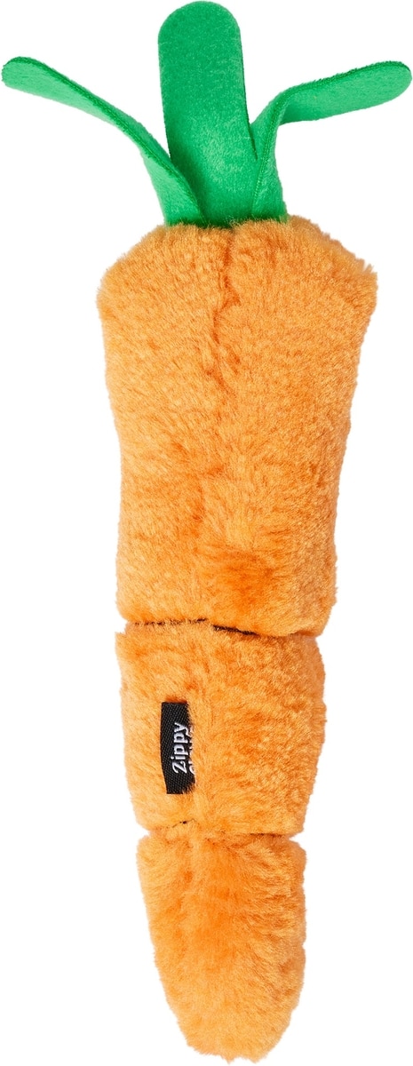 ZIPPYCLAWS Kickerz Carrot Cat Plush Toy with Catnip, Orange