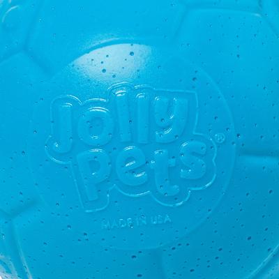 Show full view: Jolly Pets Stuffing-Free Soccer Ball Dog Toy, Ocean Blue, 4-in slide 3 of 4