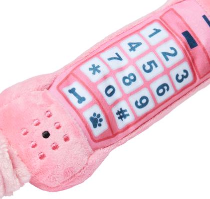Show full view: P.L.A.Y. Pet Lifestyle and You 80s Classic Corded Phone Squeaky Plush Dog Toy, Small slide 3 of 5