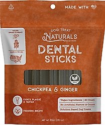 Dog Treat Naturals Dental Sticks Chickpea & Ginger Dog Treats, 20 count