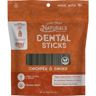 Dog Treat Naturals Dog Treat Naturals Dental Sticks Chickpea & Ginger Dog Treats, 20 count