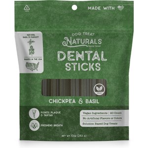 Dog Treat Naturals Dental Sticks Chickpea & Basil Dog Treats, 20 count