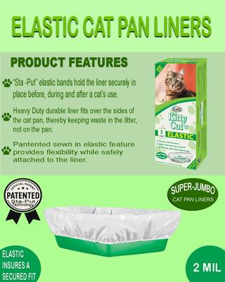 Show full view: Alfa Pet Kitty Cat Elastic Cat Litter Box Liners, Super Jumbo slide 3 of 4