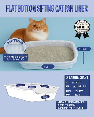 Show full view: Alfa Pet Kitty Cat Flat-Bottom Sifting Cat Litter Box Liners, Extra-Giant slide 3 of 3