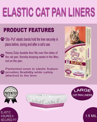 Show full view: Alfa Pet Kitty Cat Elastic Cat Litter Box Liners, Large slide 2 of 3