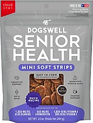 Dogswell Mini Soft Strip Senior Duck Flavor Jerky Dog Treats, 10-oz bag