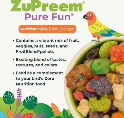 Show full view: ZuPreem Pure Fun Parrot & Conure Bird Food, 2-lb bag slide 5 of 10