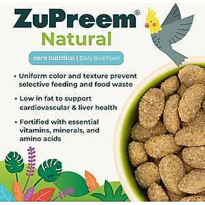 ZuPreem Natural Medium & Large Smart Pellet Bird Food, 3-lb bag