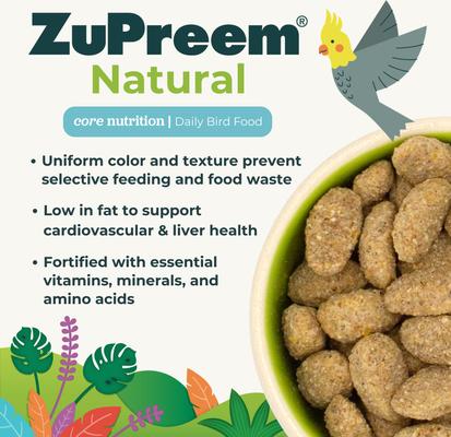 Show full view: ZuPreem Natural Medium & Large Smart Pellet Bird Food, 3-lb bag slide 5 of 9