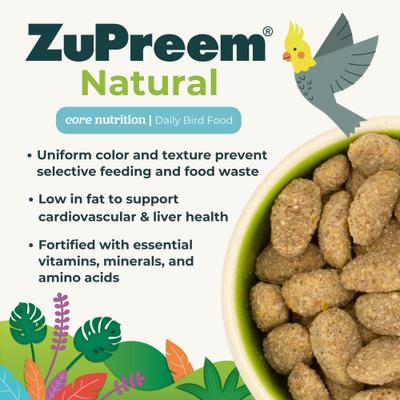 Show full view: ZuPreem FruitBlend with Natural Fruit Flavors Daily + Natural Daily Large Bird Food slide 8 of 9