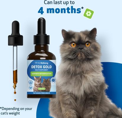 Show full view: Pet Wellbeing Detox GOLD Bacon Flavored Liquid Immune Supplement for Cats, 2-oz bottle slide 5 of 9