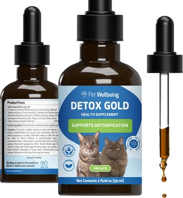 Show full view: Pet Wellbeing Detox GOLD Bacon Flavored Liquid Immune Supplement for Cats, 2-oz bottle slide 3 of 9