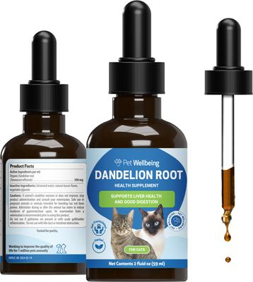 Show full view: Pet Wellbeing Dandelion Root Bacon Flavored Liquid Digestive & Liver Supplement for Cats, 2-oz bottle slide 4 of 9