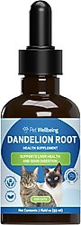 Pet Wellbeing Dandelion Root Bacon Flavored Liquid Digestive & Liver Supplement for Cats, 2-oz bottle