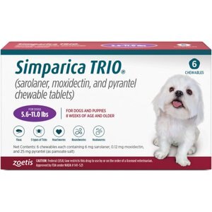 Simparica Trio Chewable Tablet for Dogs, 11.1-22.0 lbs, (Caramel Box)