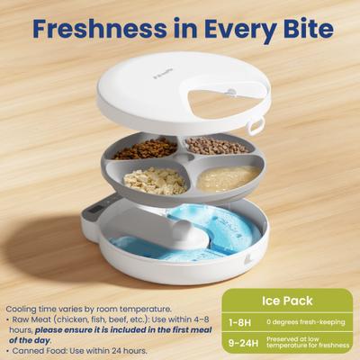 Show full view: PawsPik Smart 4-Meal Automatic Cat Feeder, White, 4-cup slide 6 of 13