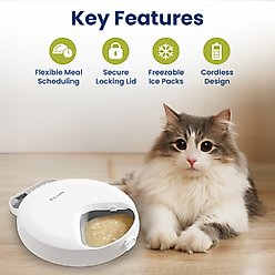 PawsPik Smart 4-Meal Automatic Cat Feeder, White, 4-cup slide 2 of 9