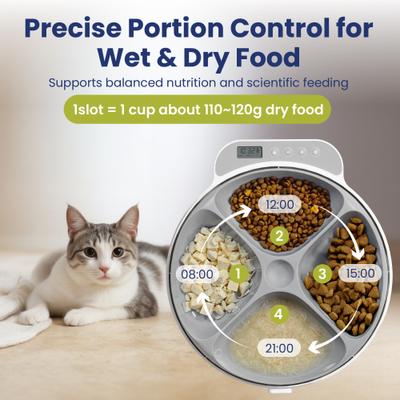 Show full view: PawsPik Smart 4-Meal Automatic Cat Feeder, White, 4-cup slide 4 of 13