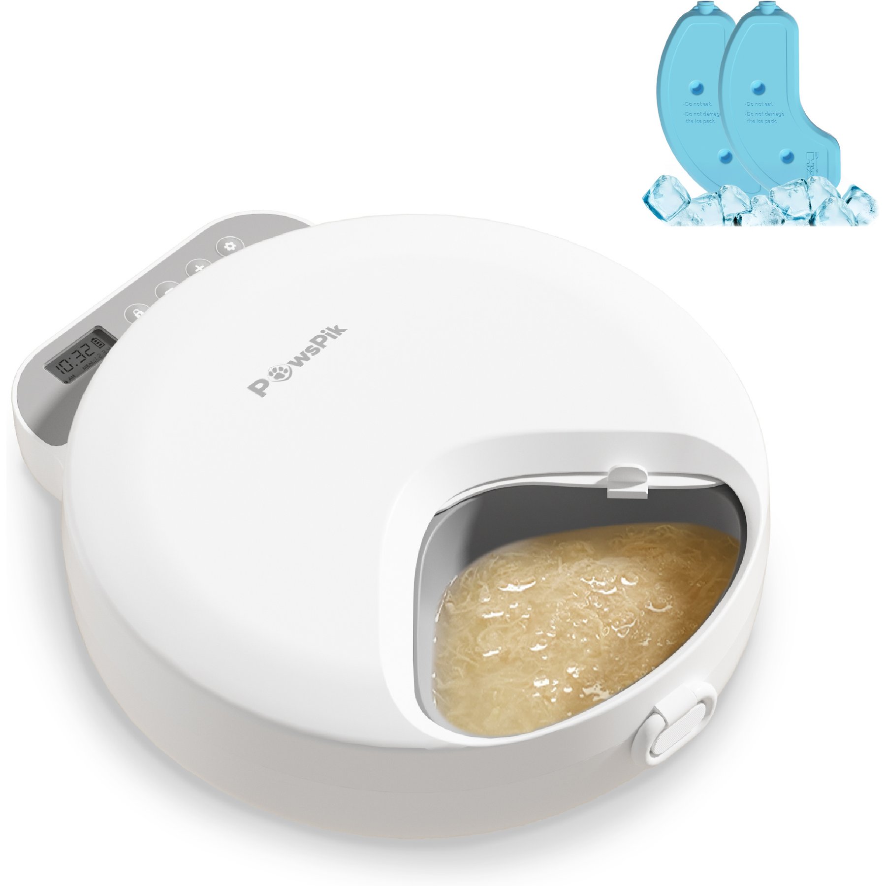 PawsPik Smart 4-Meal Automatic Cat Feeder, White, 4-cup