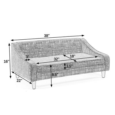 Show full view: Zeus & Ruta Elevated Dog Sofa Bed with Armrest, Dark Gray, 38 x 22 x 16-in slide 6 of 6