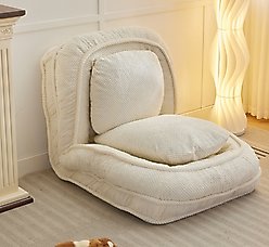 Cesicia Adjustabe Position Lazy Sofa Dog Bed, White slide 2 of 8