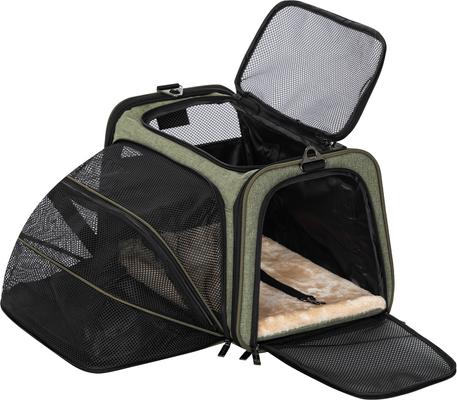 Show full view: Petsfit Expandable Airline-Approved Soft-Sided Dog & Cat Carrier, Green, 17 x 11 x 11-in slide 8 of 10