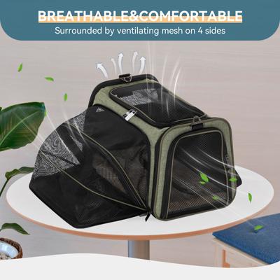 Show full view: Petsfit Expandable Airline-Approved Soft-Sided Dog & Cat Carrier, Green, 17 x 11 x 11-in slide 6 of 10