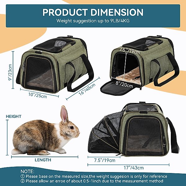 Petsfit Expandable Airline-Approved Soft-Sided Dog & Cat Carrier