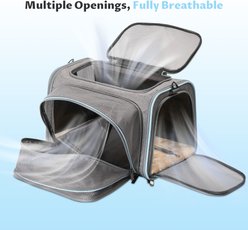Petsfit Expandable Airline-Approved Soft-Sided Dog & Cat Carrier, Light Gray, 16 x 10 x 9-in slide 2 of 9