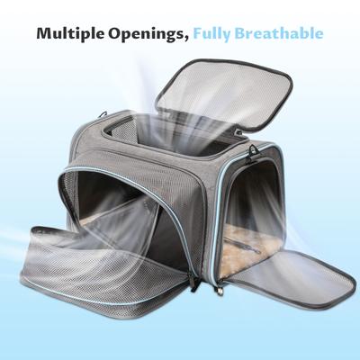 Show full view: Petsfit Expandable Airline-Approved Soft-Sided Dog & Cat Carrier, Light Gray, 17 x 11 x 11-in slide 6 of 10