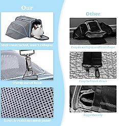 Petsfit Expandable Airline-Approved Soft-Sided Dog & Cat Carrier, Light Gray, 17 x 11 x 11-in slide 2 of 9