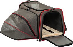 Petsfit Expandable Airline-Approved Soft-Sided Dog & Cat Carrier, Gray Brown, 17 x 11 x 11-in